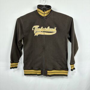 Timberland Brown/Yellow Varsity Full Zip Bomber Jacket Street Wear Men's Medium